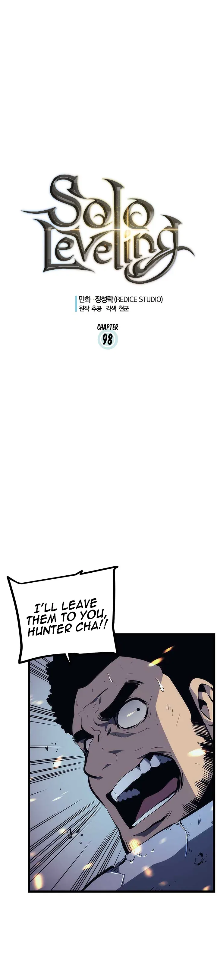 Solo Leveling manga, chapter 98, page 1 of 36